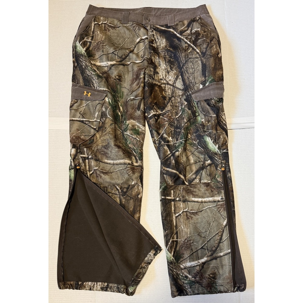 UNDER ARMOUR - Men's Hunting Pants - Realtree Camo Fleece Lined Cargo - 38x32